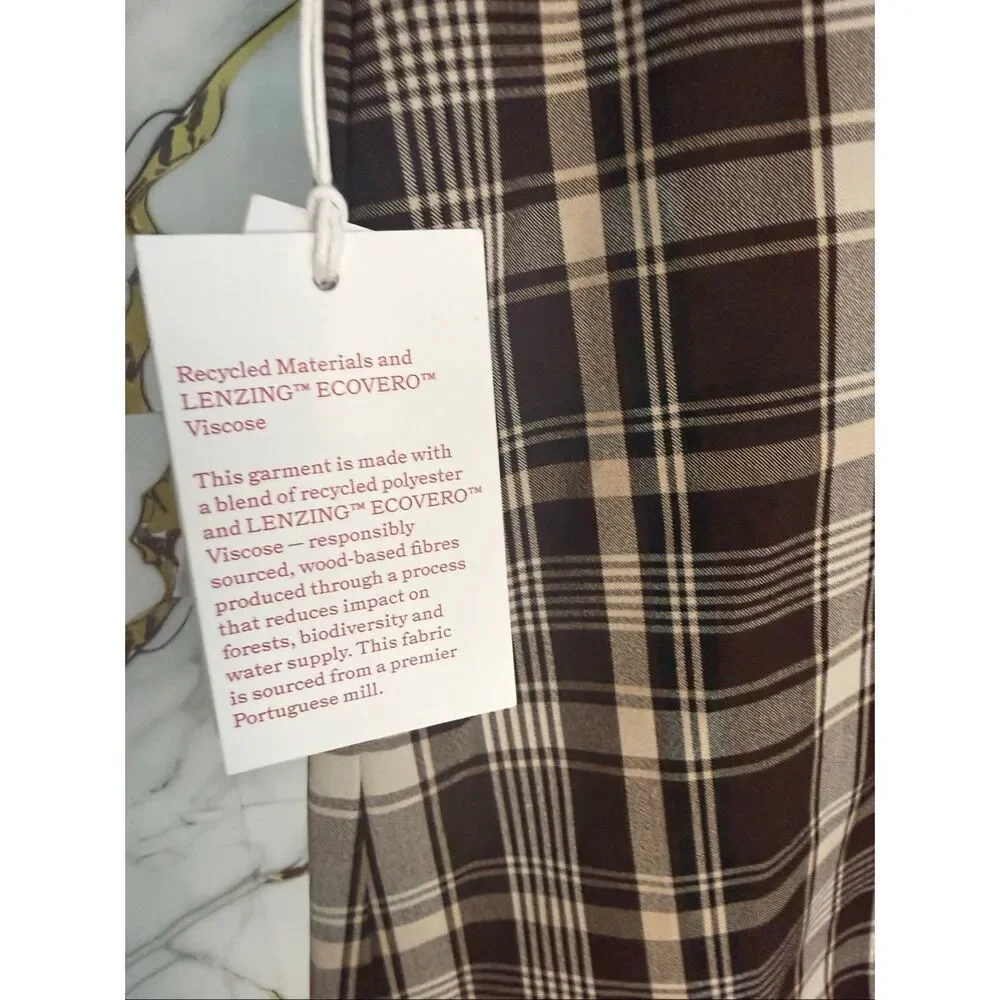 NWT Aritzia Sunday Best Tatiana Skirt Brown Plaid High Waist Mini Size 0